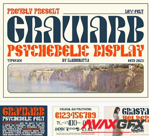 Graviard - Psychedelic Display Font - 6ZTPPGY