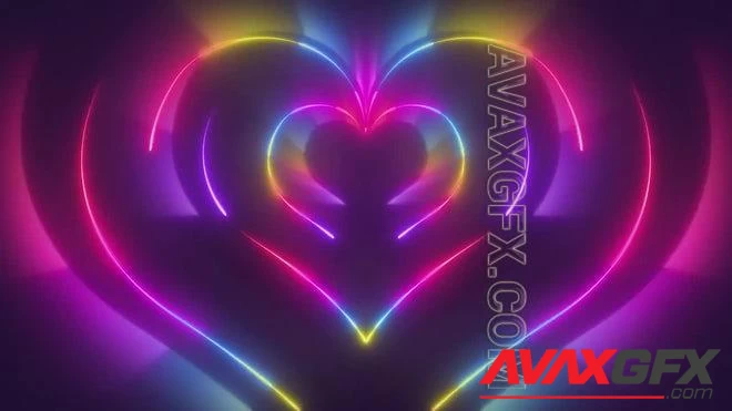 MA - VJ Neon Hearts Background 1388937