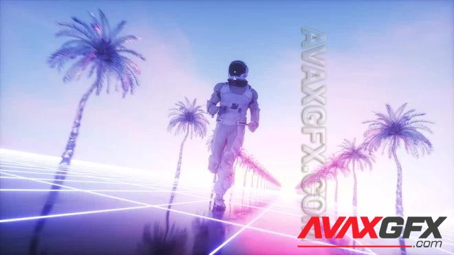 MA - Synthwave Astronaut Running Loop 1622181