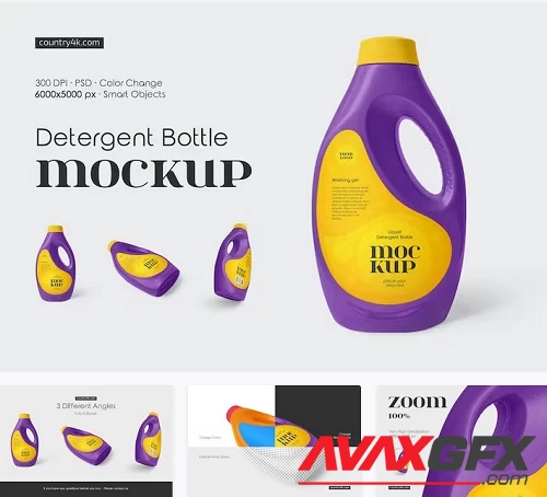 Liquid Detergent Bottle Mockup Set - 91568747