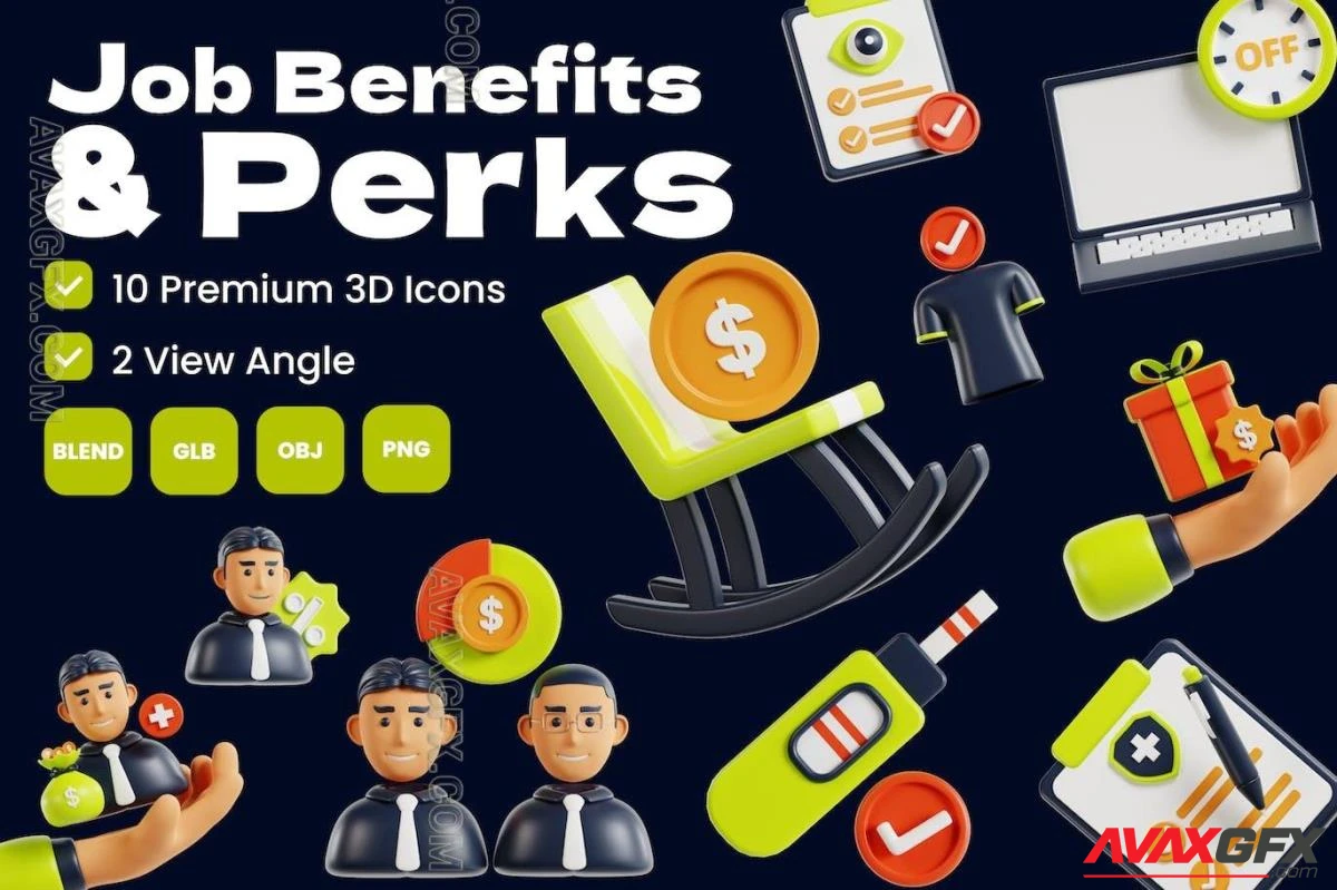 Job Benefits & Perks 3D Icon