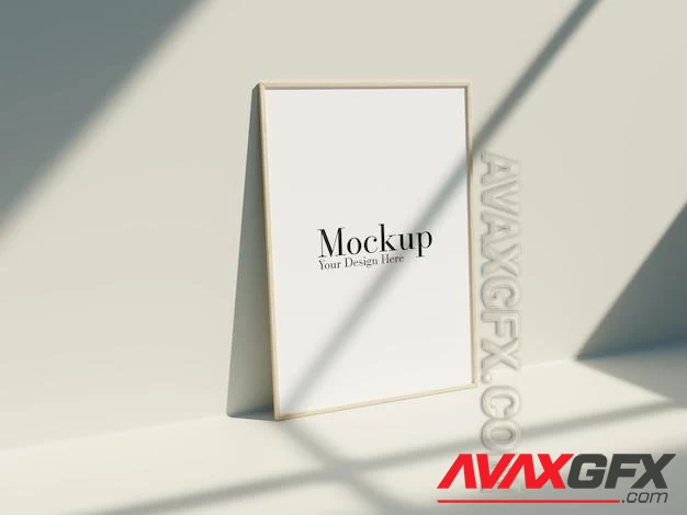 Frame mockup on the floor with aesthetic shadow 84977396