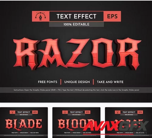 Blade - Editable Text Effect, Font Style - 91545126