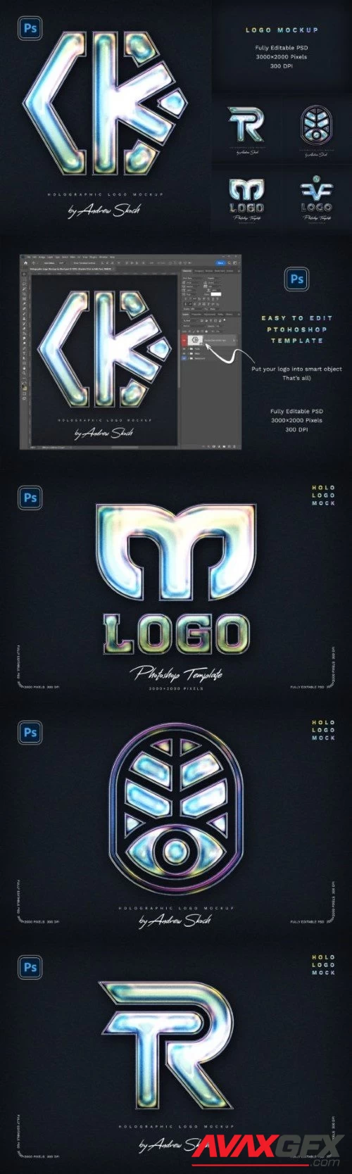 Holographic Logo Mockup - 91549298