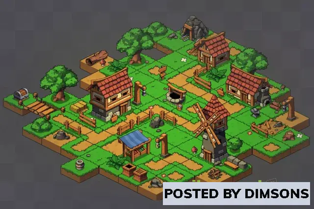 Unity 2D 2D Isometric Village v1.0