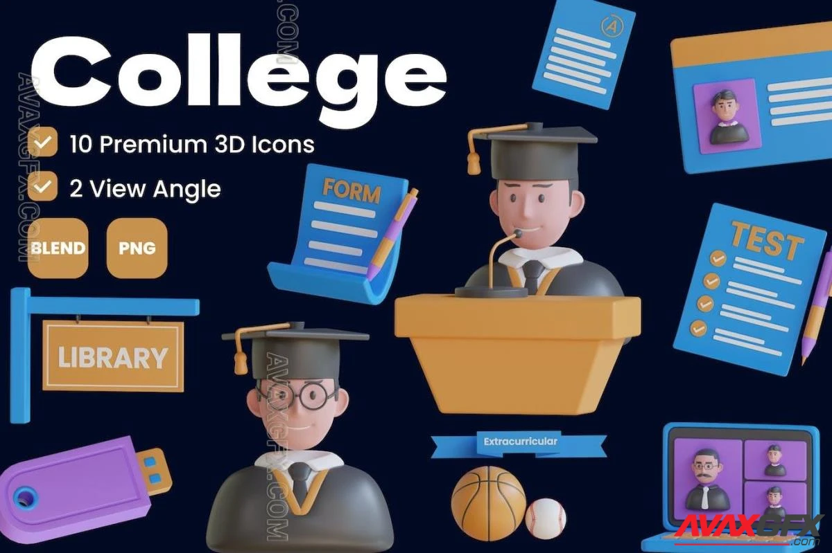 College 3D Icon