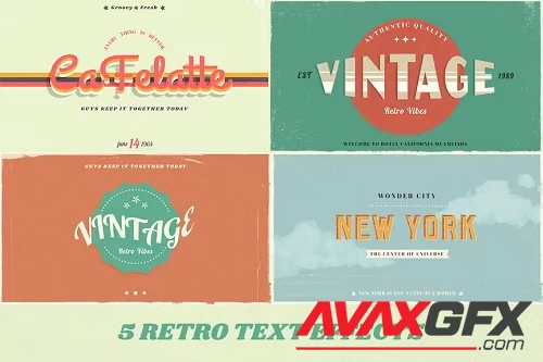 5 Vintage Retro Text Effects - NY7AKMR