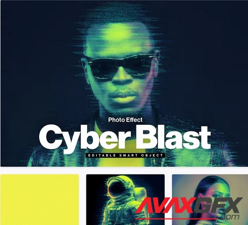 Cyber Blast Photo Effect Template - BJYNX9Q