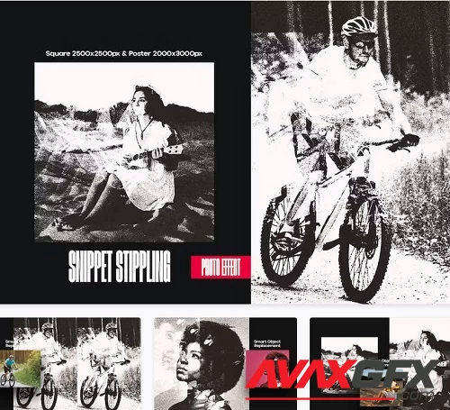 Snippet Stippling Square And Poster Photo Effect - L2R33AW