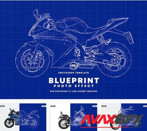 Blueprint Photo Effect - 9J3VJ5F