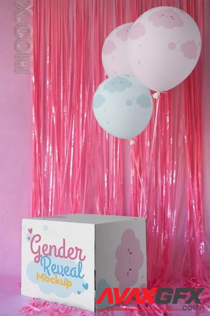 Gender reveal decoration mockup design 84418292