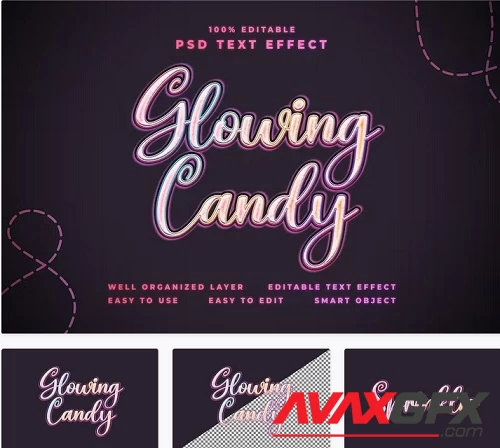 Glowing Candy Text Effect - Z93UVMD