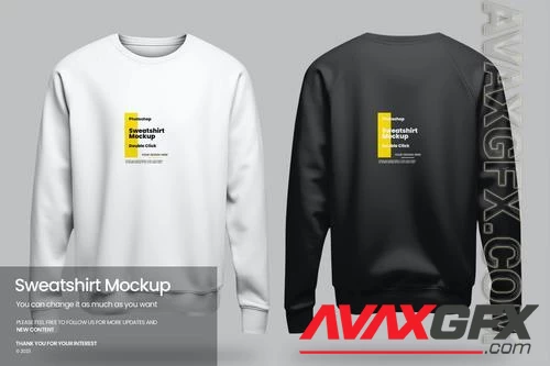 Black & White Sweatshirt Mockup 8CE2UGV