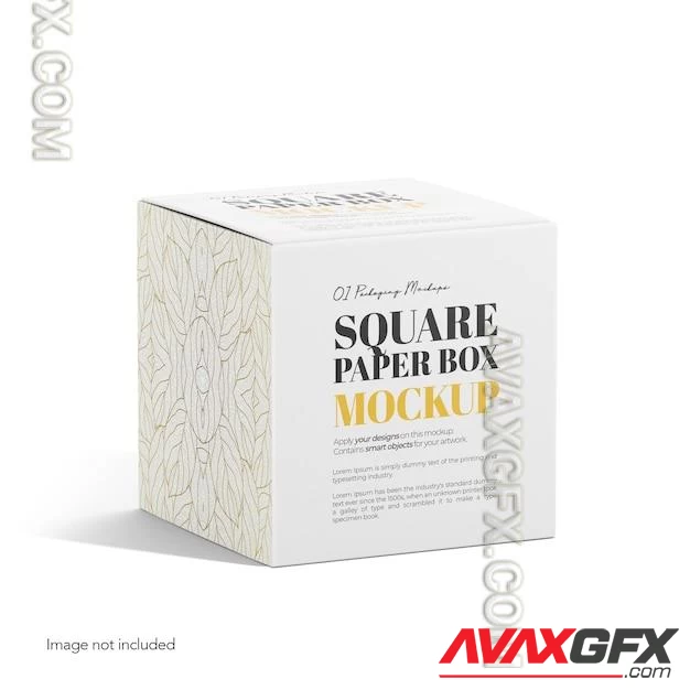 Square paper box side view psd mockup 85935225