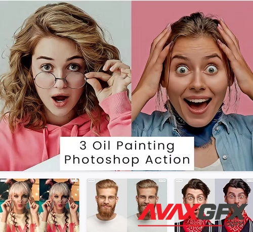 3 Oil Painting Photoshop Action - N99GBMZ