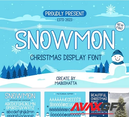 Snowmon - Christmas Display Font - 7HF9T26