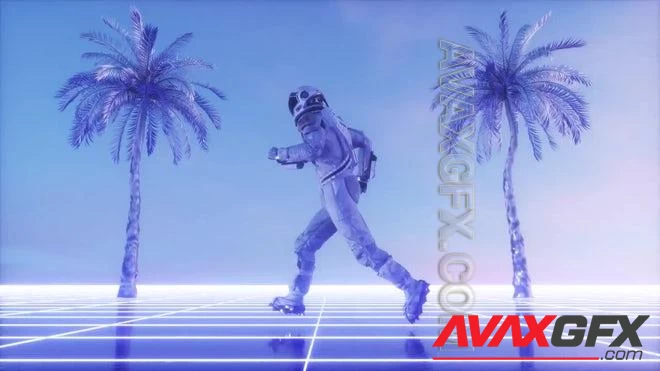 MA - Synthwave Astronaut Running Loop 1621921