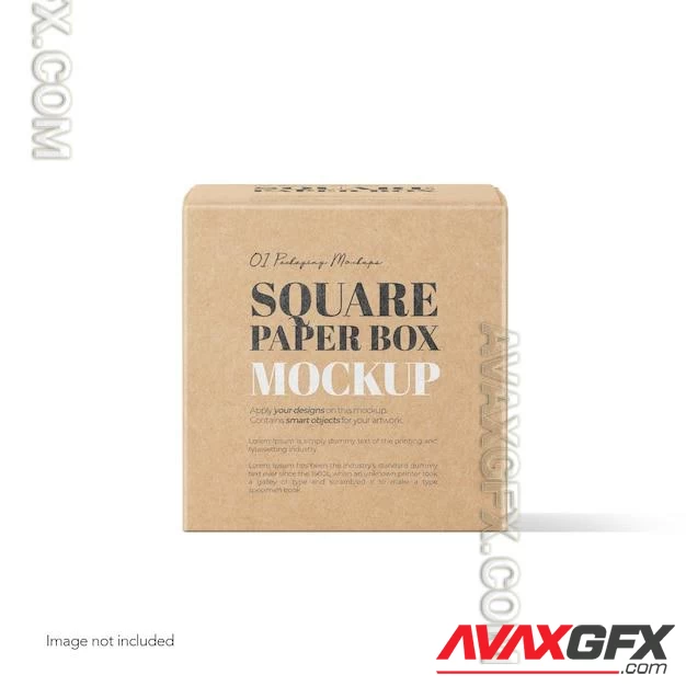 Square cardboard box front view psd mockup 85934878