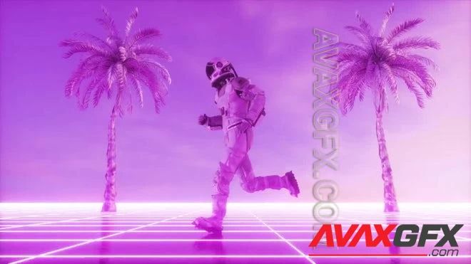 MA - SynthWave Astronaut Running Loop 1623016