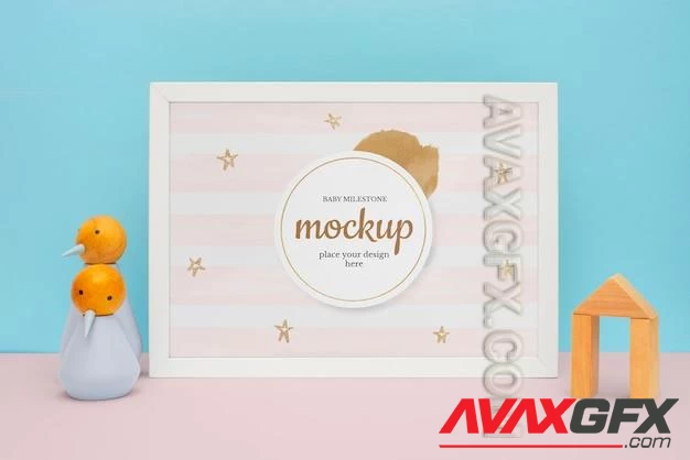 baby milestone frame mockup design 84418301