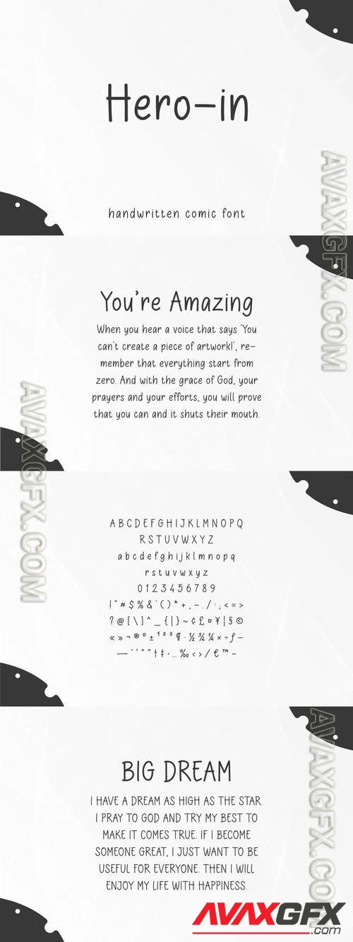 Hero In - Handwritten Comic Font 35D3B4T