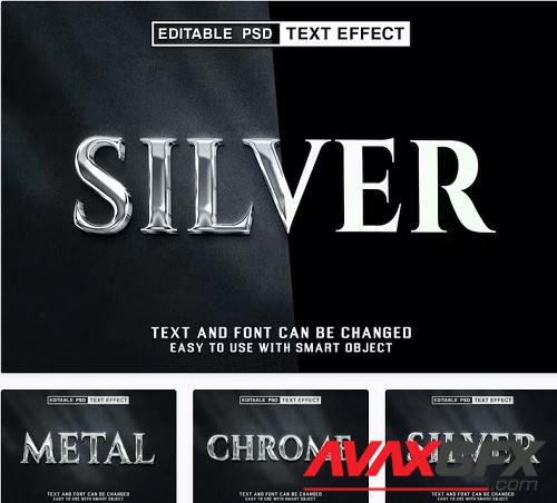 Silver Editable Psd Text Effect - 4V6UDFP