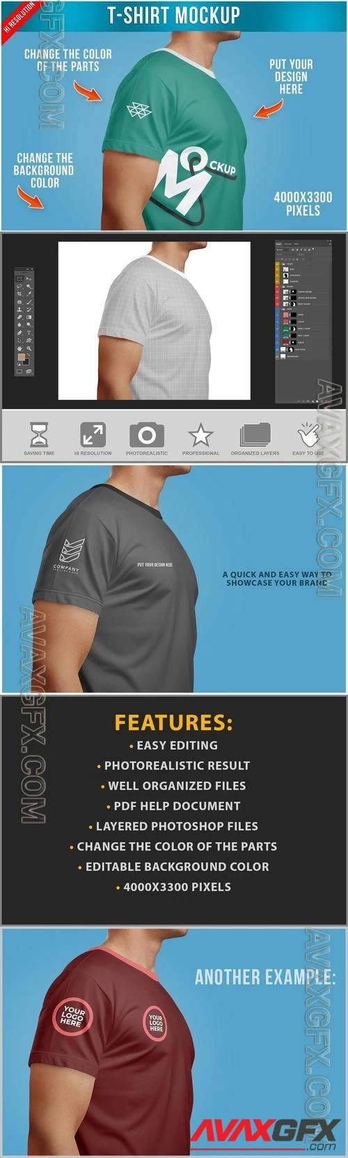 T-Shirt in Men Mockup T98WD4B