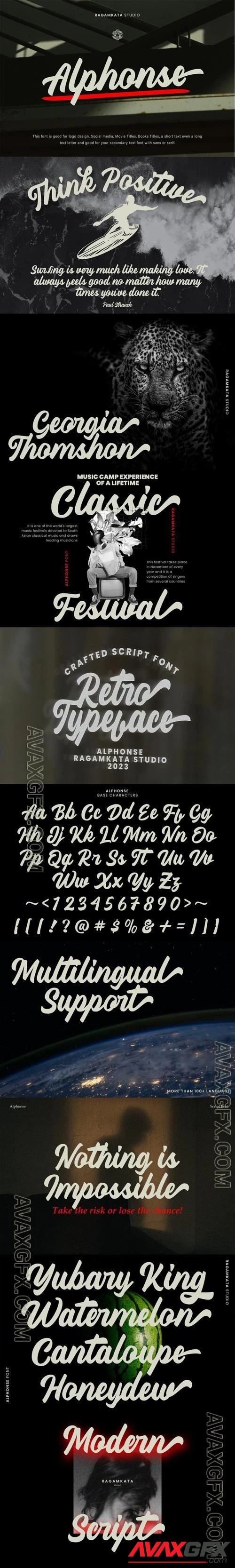 Alphonse - Headline Script Font ZXYCHP9