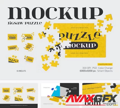 Jigsaw Puzzle Mockup Set - 12746830