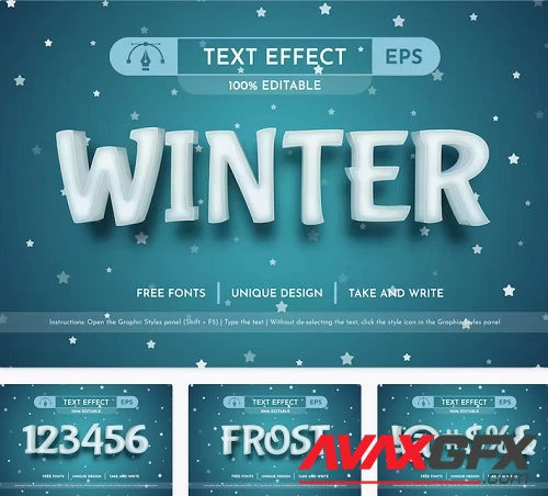 Winter - Editable Text Effect, Font Style - 91546337