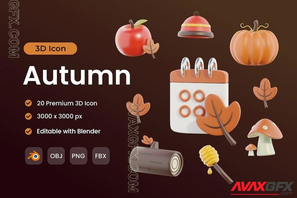 Autumn 3D Icon Pack