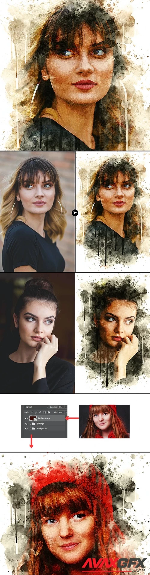 Watercolor Painting Effect - 47607139