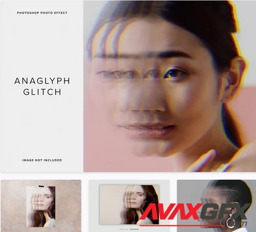 Anaglyph Glitch PSD Photo Effect - WSRZ2XX