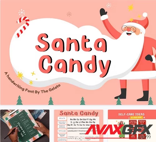 Santa Candy Christmas Handwritten Font - 2JMGTGX