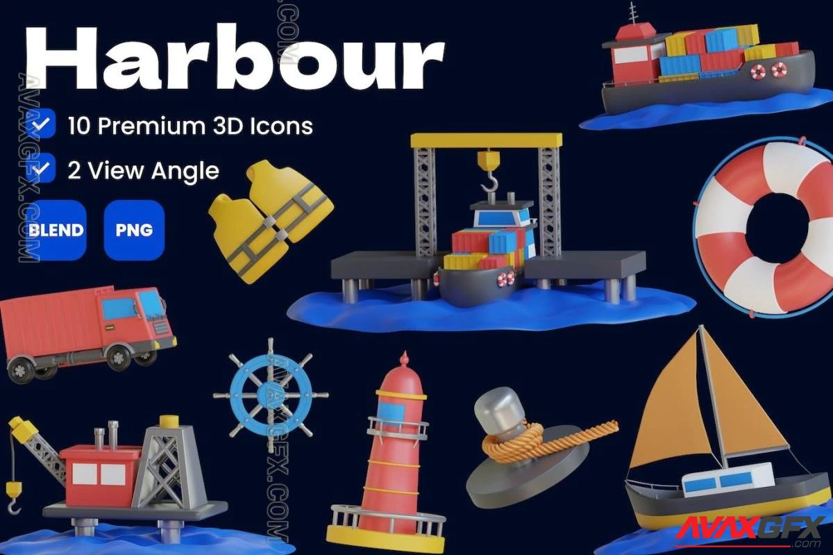 Harbour 3D Icon