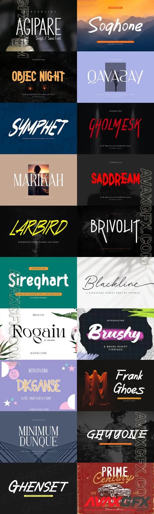 20 Awesome Fonts Bundle 2023 Vol.5