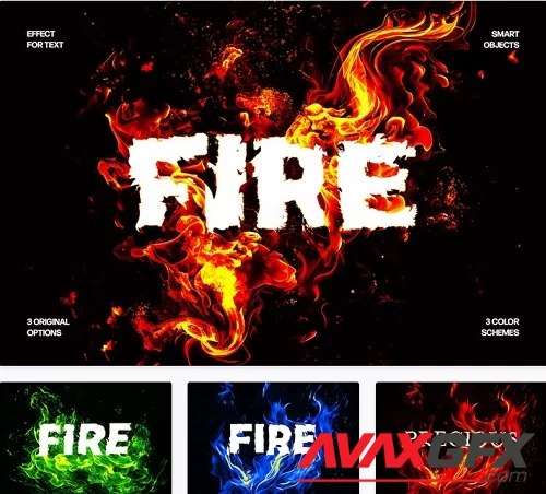 Fire Distortion Text Effect - 91607582