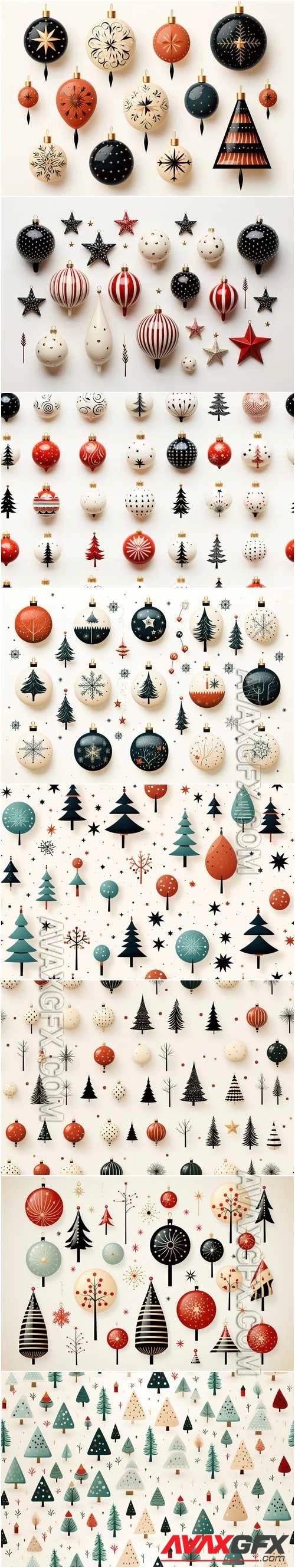 Vector seamless pattern of christmas tree abstract forest trees cute pattern with trees for textiles