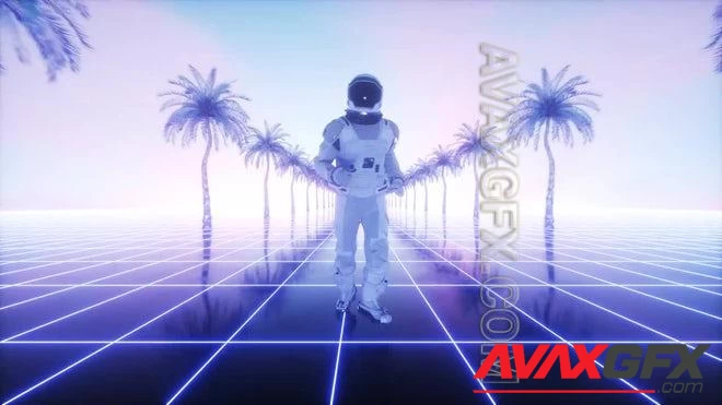 MA - Synthwave Astronaut Running Loop 1622028