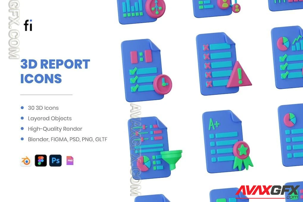 3D Report Icons