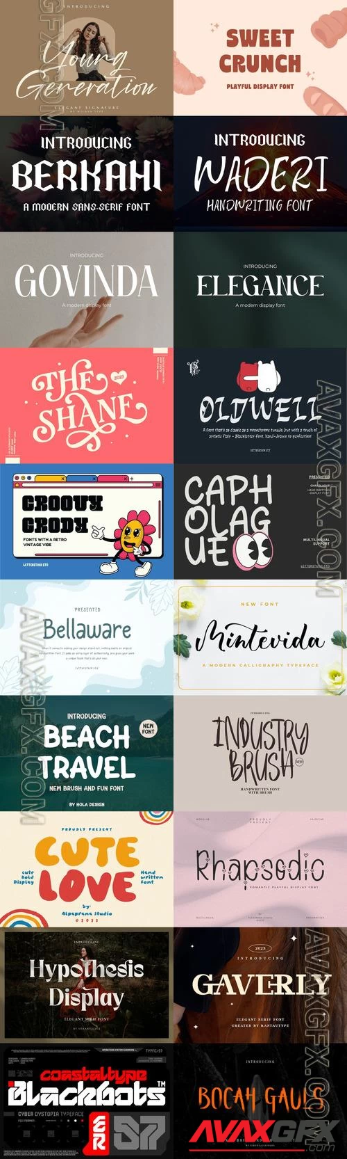 20 Awesome Fonts Bundle 2023 Vol.6