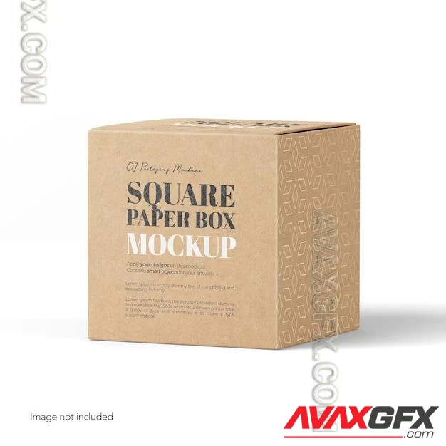 Square cardboard box side view psd mockup 85934962