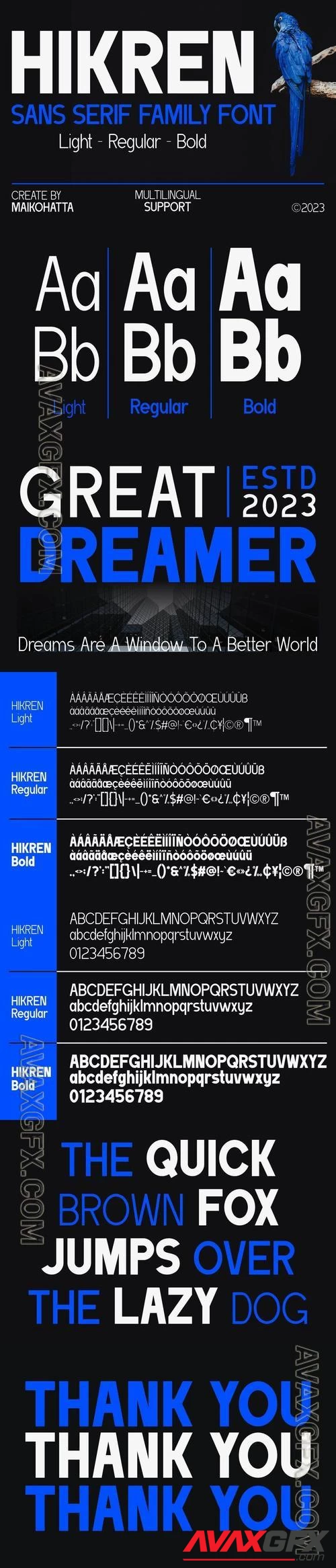 Hikren - Sans Serif Family Font KNHG9RT