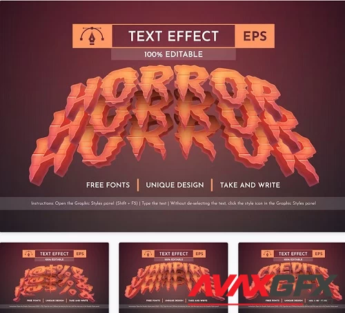 Triple Horror - Editable Text Effect - 91545886