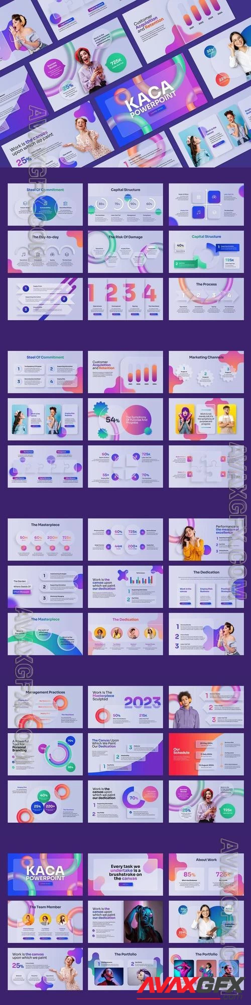 Kaca Glassmorphic Powerpoint Volume I