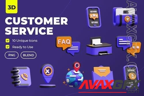 Customer Service 3D Illustration JE6HXWG