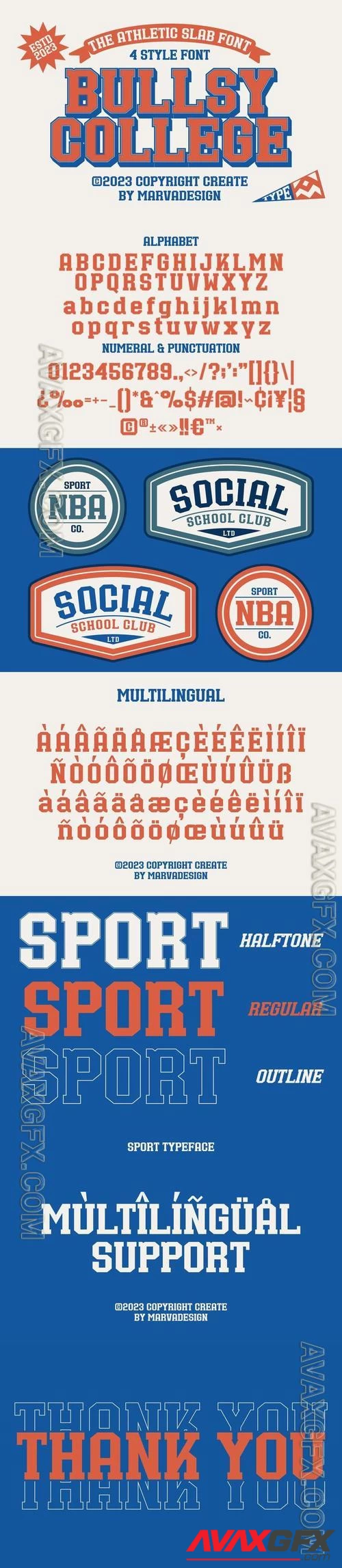Bullsy College - A Classic Sport Font K922KRN