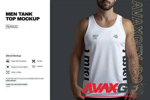 Men''s Tank Top Mockup 2BHXY9Z