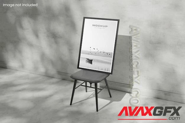 Psd frame on chair mockup 85009415