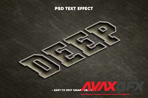 Perspective Concrete Texture Deep Text Effect - B2WGFD3